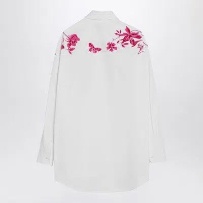 Gucci Floral Cotton Poplin Shirt In White