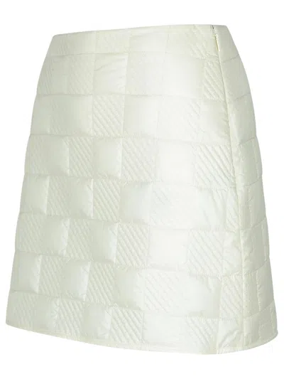 Moncler Quilted Mini Skirt With Mini Length In Cream