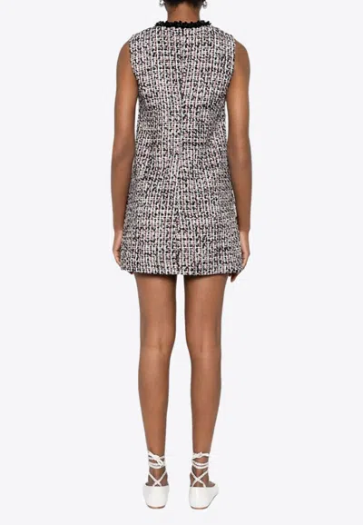 Self-portrait Mini Multicolor Dress With Cut-out In Black