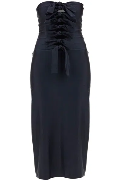 Shop Coperni 'midi Gala' Dress With Knotted In Black