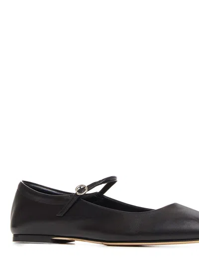 Aeyde Sleek Nappa Leather Flats For Women In Black