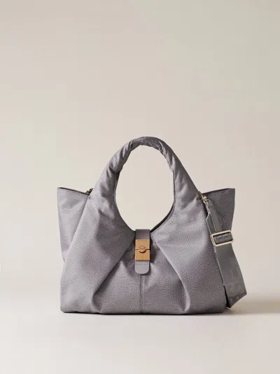 Shop Borbonese Borsa Shopping M. C/t Bags In Blue