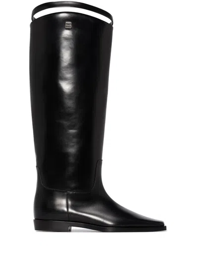 Shop Totême Square Toe Boots In Black