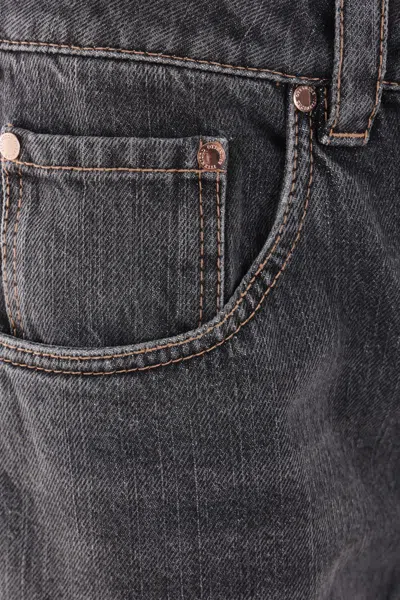 Shop Brunello Cucinelli Jeans In Vintage Stone Denim