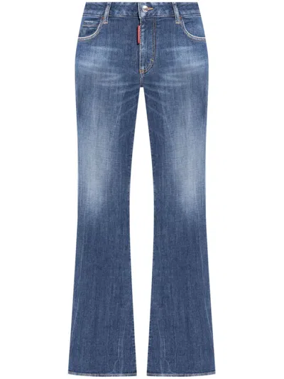 Dsquared2 Mid-rise Flared Jeans In Blue