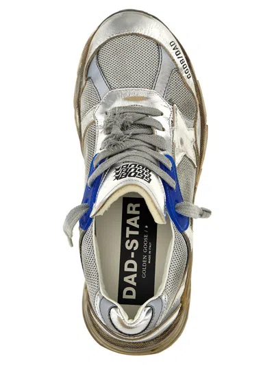 Shop Golden Goose 'running Dad' Sneakers In Silver