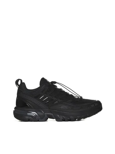 Salomon Acs Pro Advanced Rubber-trimmed Mesh Sneakers In Black/black/black