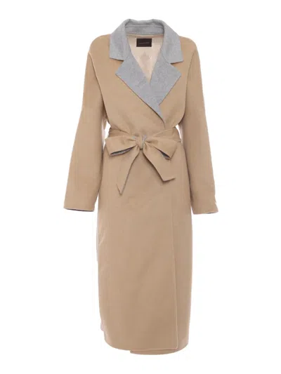 Shop Lorena Antoniazzi Coat In Beige