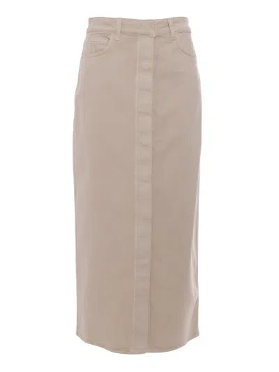 Lorena Antoniazzi Denim Skirt In Beige