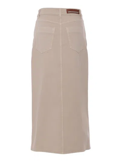 Lorena Antoniazzi Denim Skirt In Beige