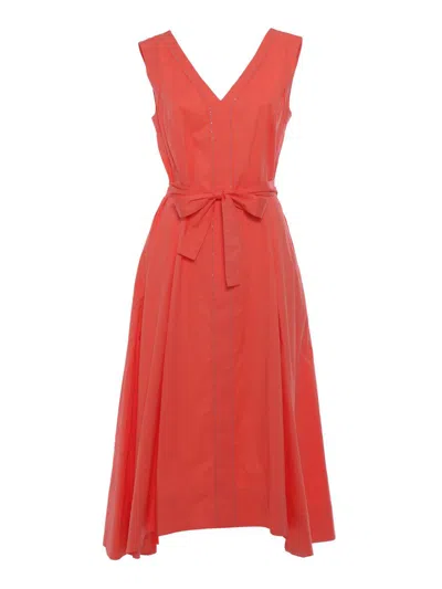 Shop Peserico Midi Dress In Red