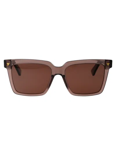 Shop Bottega Veneta Sunglasses In 003 Brown Brown Red