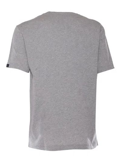 Fay Cotton T-shirt With Contrasting Color Collar In Brown