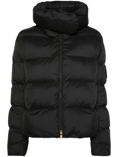 Shop Pinko Giza Logo-patch Puffer Jacker In Nero Limousine