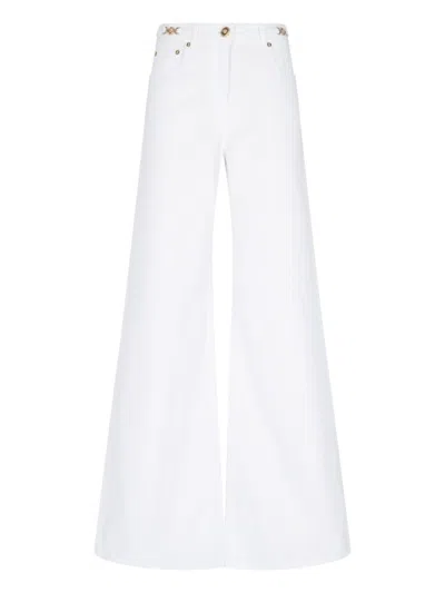 Versace 'medusa '95' Denim Trousers In White