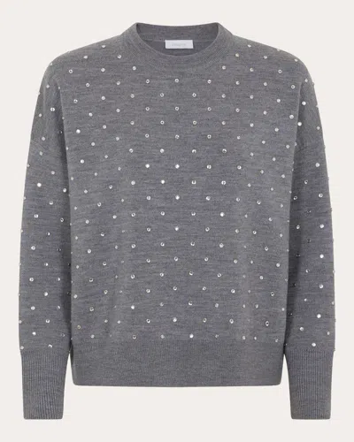 Rabanne Glass Crystal-embellished Jumper In Grey