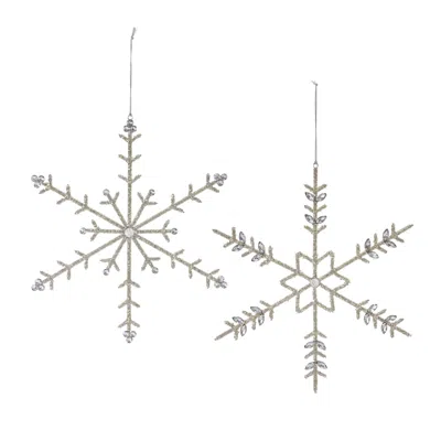 Houzbling Snowflake Ornament (set Of 6) 14"h Iron/glass