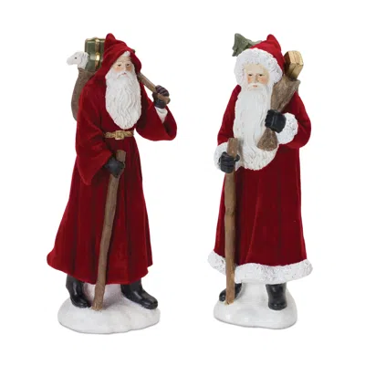 Houzbling Santa (set Of 2) 12"h Resin
