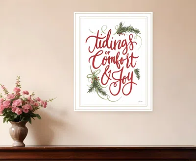 Homezia Tidings Of Comfort And Joy 1 White Framed Print Wall Art