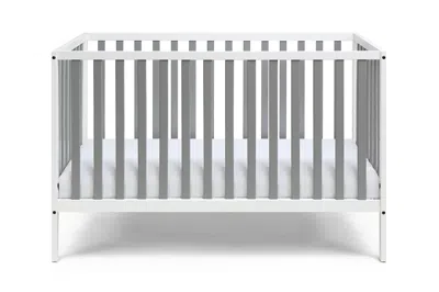 Homezia Gray And White Solid And Manufactured Wood Standard Three In One Convertible Crib
