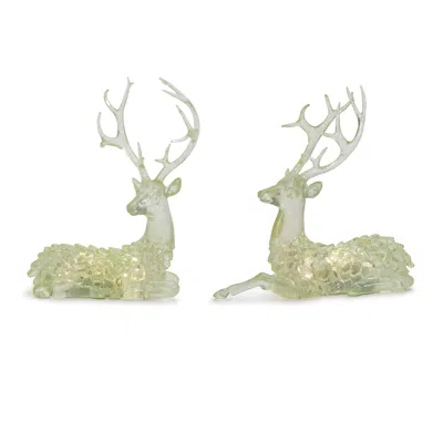 Houzbling Deer (set Of 2) 10"h Resin 2 Aaa Batteries, Not Included