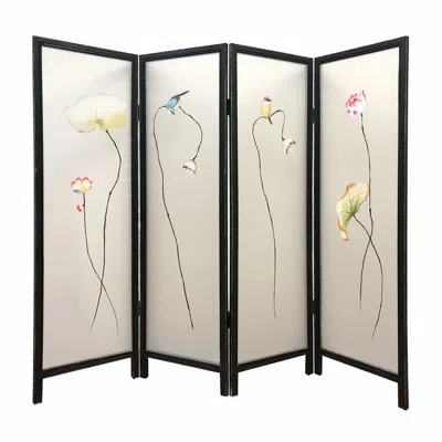 Homezia 78 X 1 X 63 Multicolor Fabric And Wood Flourshing Screen