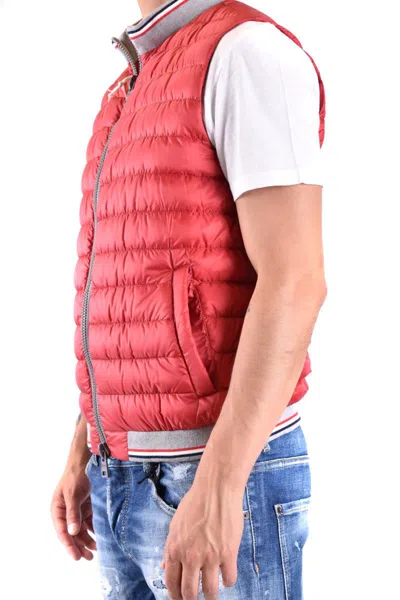 Herno Quilted Sleeveless Jackets Ribbed Collar In Red