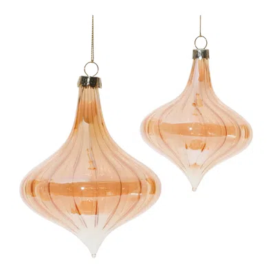 Houzbling Onion Ornament (set Of 6) 4.5"h, 5.5"h Glass