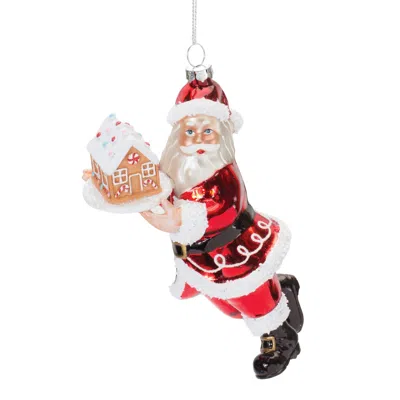 Houzbling Santa W/gingerbread (set Of 6) 6.5"h Glass