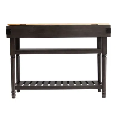 Homezia Brown And Natural 48" Kitchen Island With Storage
