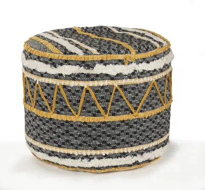 Homezia 18" Black 100% Cotton Ottoman