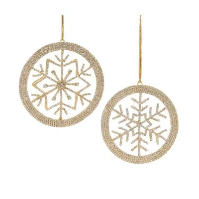 Houzbling Snowflake Ornament (set Of 6) 4.5"h Iron/glass Beads