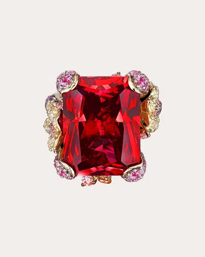 Anabela Chan English Garden Simulated Stone Cinderella Ring In Red