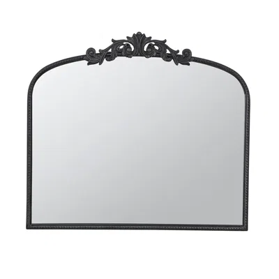 Homezia 31" Black Crowned Top Framed Accent Mirror