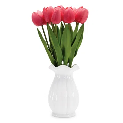 Houzbling Tulip In Vase 15.5"h Polyester/ceramic