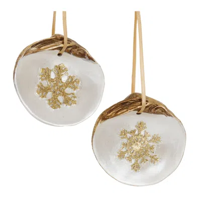 Houzbling Clam Shell/snowflake Ornament (set Of 12) 3"h Resin