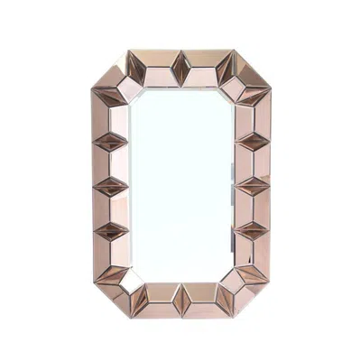 Homezia 35" Rose Gold Glass Framed Accent Mirror