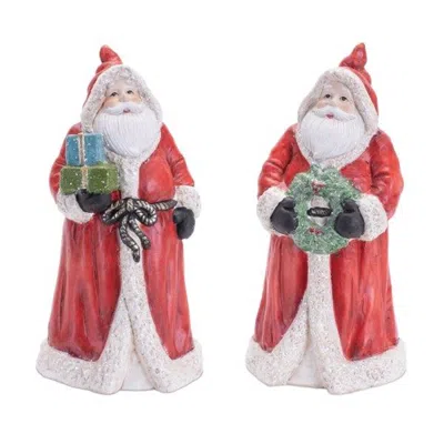 Houzbling Santa (set Of 2) 8.5"h Terra Cotta