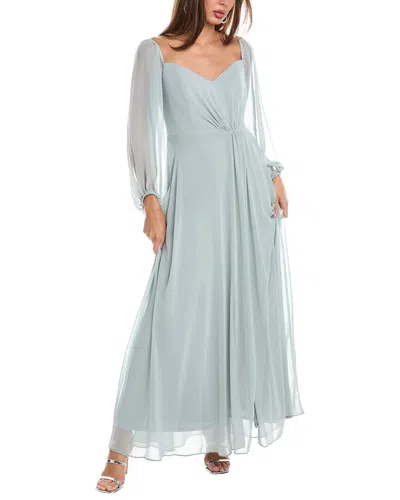 The Dessy Group Dessy Collection Chiffon Gown In Blue