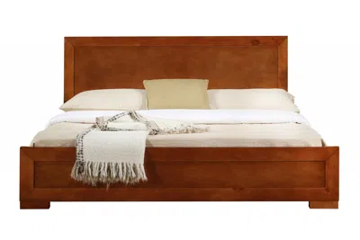 Homezia Cherry Wood Queen Platform Bed
