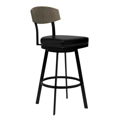 Homezia 30" Black Iron Bar Height Bar Chair