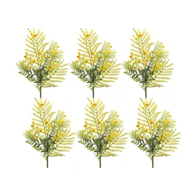Houzbling Mimosa Spray (set Of 6) 21.5"h Plastic