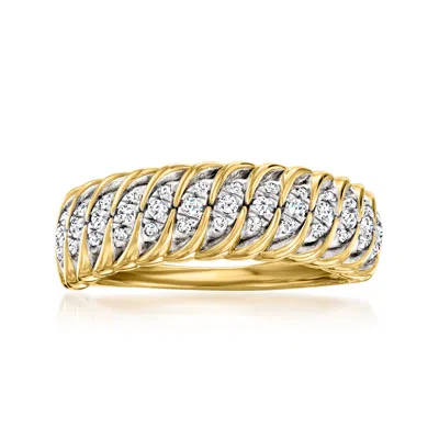 Ross-simons Diamond Croissant Ring In 18kt Gold Over Sterling In White