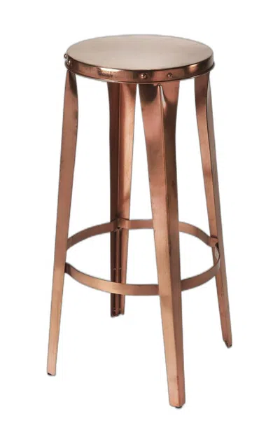 Homezia 30" Copper Iron Backless Bar Height Bar Chair