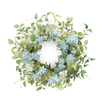 Houzbling Hydrangea And Ivy Wreath 21.5"d Polyester