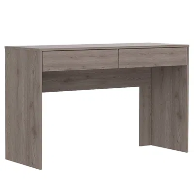 Homezia 47" Light Gray Computer Desk With Two Drawers