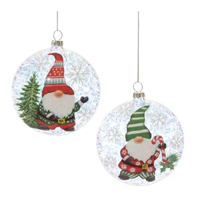 Houzbling Gnome Ball Ornament (set Of 12) 4"d Glass