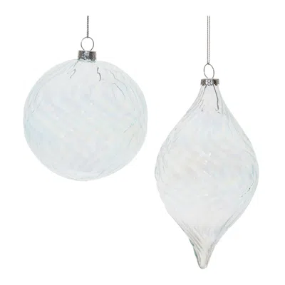 Houzbling Ornament (set Of 6) 4"d, 6"h Glass