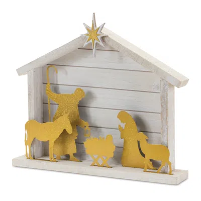 Houzbling Nativity 17.75"l X 15.75"h Wood/iron
