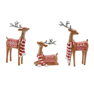 Houzbling Deer (set Of 3) 5"h, 8.5"h Resin